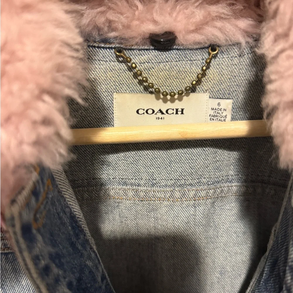 Extremely rare Coach quilted denim jacket with colorful patches EUC